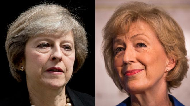 Bà Theresa May (trái) và bà Andrea Leadsom, hai ứng cử viên cho chức Thủ tướng Anh - Ảnh: BBC.<br>