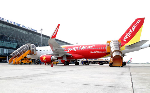 Một máy bay của hãng hàng không Vietjet Air.<br>