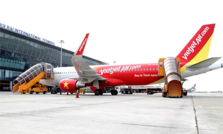 Một máy bay của hãng hàng không Vietjet Air.<br>