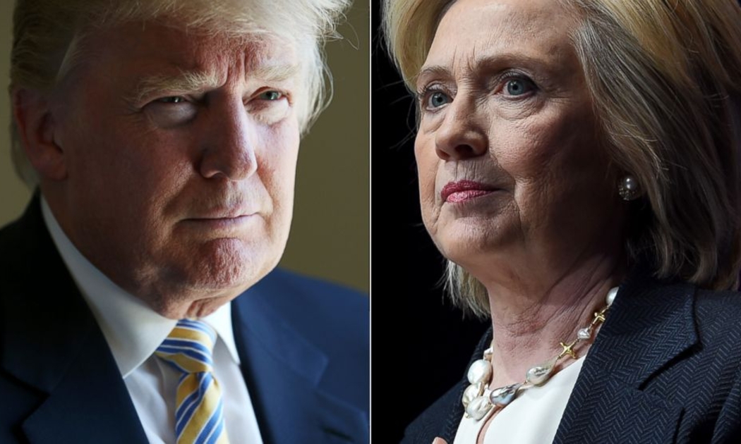 Hai ứng cử viên Tổng thống Mỹ Donald Trump (trái) và Hillary Clinton.