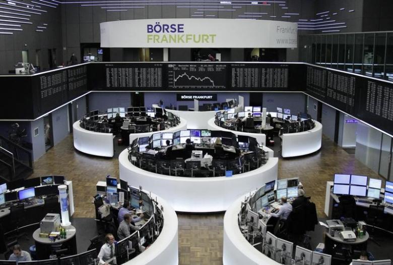 Sàn giao dịch chứng khoán Frankfurt, Đức, hôm 31/1 - Ảnh: Reuters.<br>