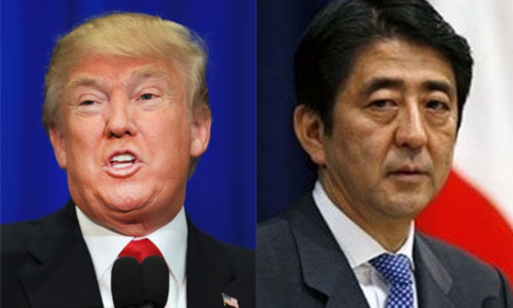 Tổng thống đắc cử của Mỹ Donald Trump (trái) và Thủ tướng Nhật Bản Shinzo Abe.