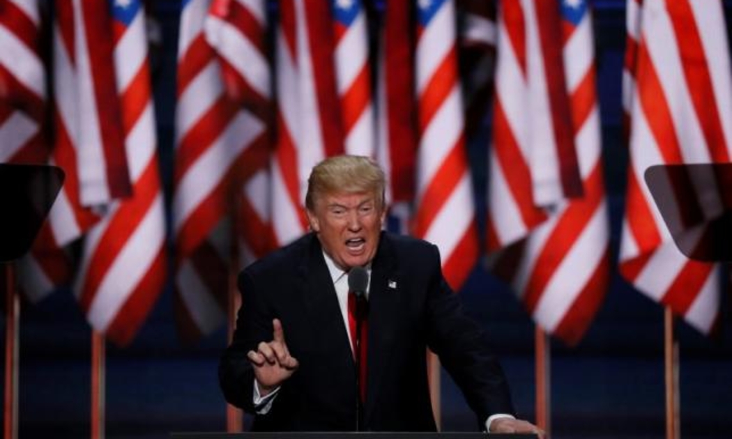 Ứng cử viên Tổng thống Mỹ Donald Trump phát biểu tại đại hội Đảng Cộng hòa ngày 21/7 - Ảnh: Reuters.