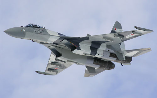Một máy bay chiến đấu Sukhoi SU-35 của Nga.<br>