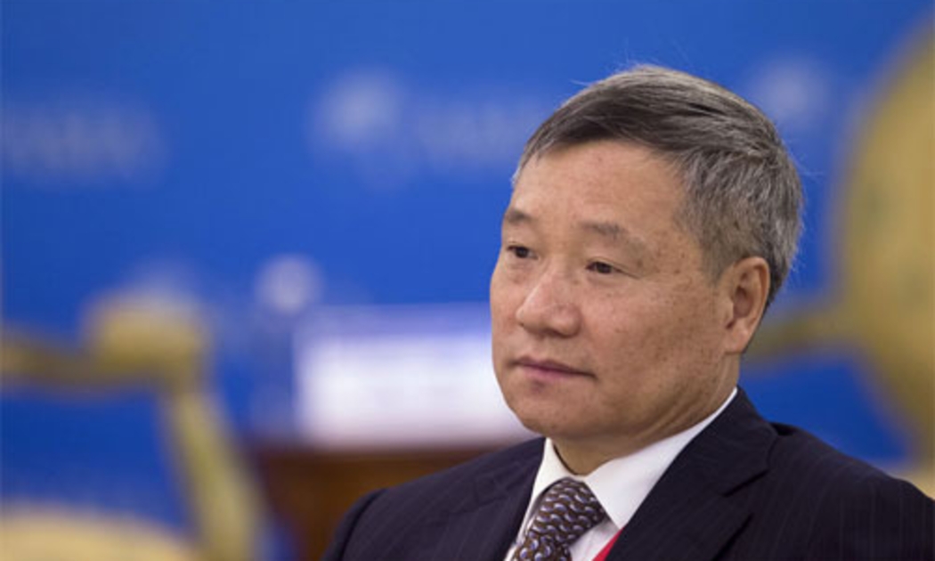 Ông Xiao Gang, Chủ tịch Ủy ban Điều tiết chứng khoán Trung Quốc (CSRC) - Ảnh: Bloomberg.<br>
