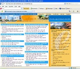 Giao diện trang web www.dpi.hochiminhcity.gov.vn.