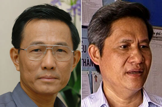 Thứ trưởng Bộ Y tế Cao Minh Quang (bên trái) và Chủ tịch UBND tỉnh Đắc Lắc Lữ Ngọc Cư.