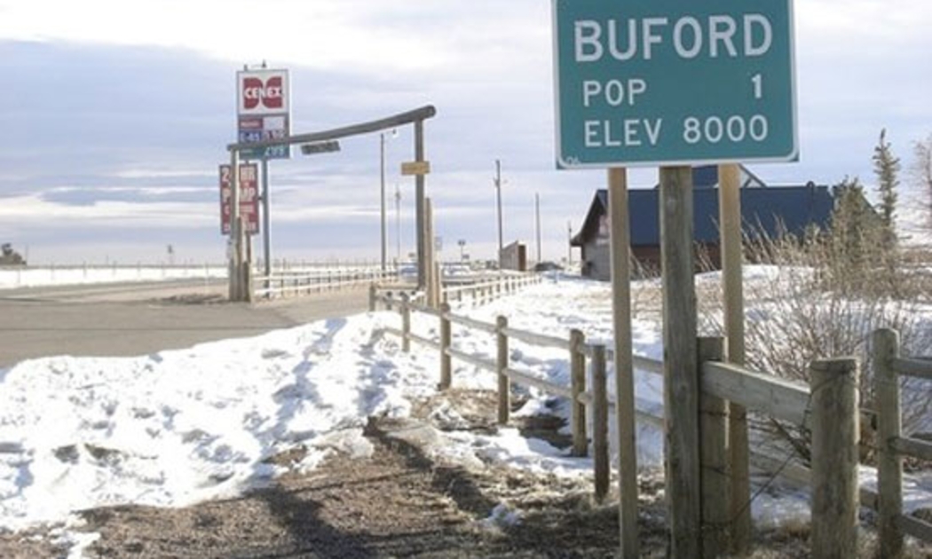 Đường vào Buford, thị trấn lâu đời thứ hai ở tiểu bang Wyoming, nước Mỹ.