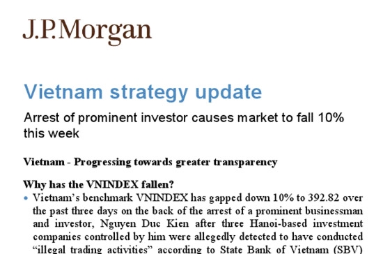 JPMorgan Chase cho biết, những cổ phiếu mà họ khuyến nghị các nhà đầu tư mua vào là cổ phiếu thuộc các ngành tiêu dùng, dược phẩm, cơ sở hạ tầng và một số doanh nghiệp xuất khẩu có chọn lựa.