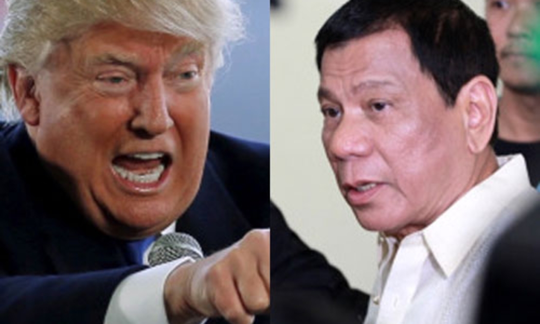 Ứng viên Tổng thống Mỹ Donald Trump (trái) và Tổng thống Philippines Rodrigo R. Duterte.