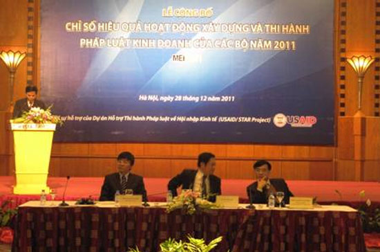 Lễ công bố MEI, hôm 28/12. Việc MEI được công bố và có thể tạo ra một sức ép đáng kể lên hoạt động của các bộ cũng đã là một thành công.