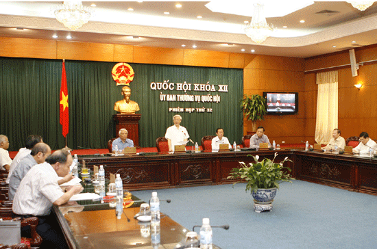 Phiên họp thứ 32 của Ủy ban Thường vụ Quốc hội- Ảnh: TTXVN.