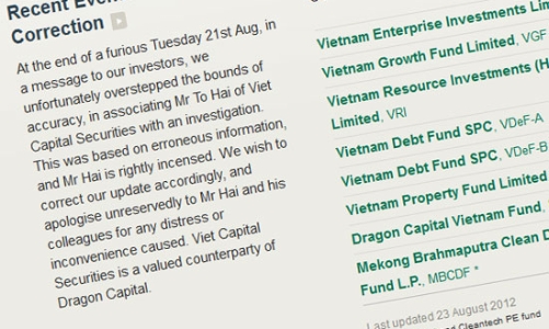 Dragon Capital đụng bê bối thông tin sau sự kiện “bầu Kiên”