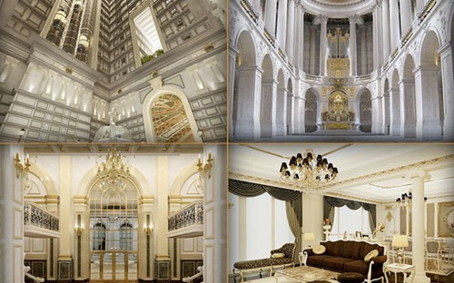 Căn hộ đế vương của Tân Hoàng Minh có nhiều chi tiết được dát vàng với nội thất hện đại, sang trọng.<br>