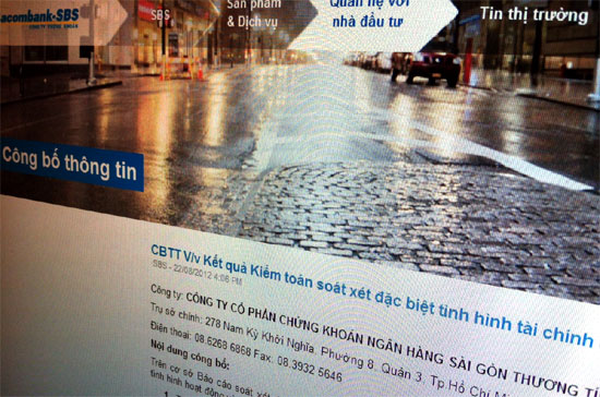 Theo SBS, tổng lỗ lũy kế đến thời điểm 30/6/2012 là 1.772 tỷ đồng, phát sinh chủ yếu do việc trích lập dự phòng bổ sung cho danh mục đầu tư và khoản phải thu trong các năm 2010 và 2011.