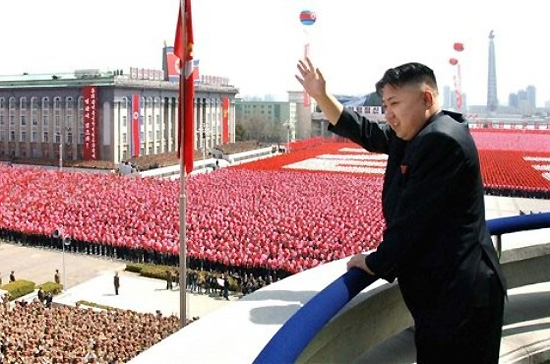 Nhà lãnh đạo Kim Jong Un tại kỷ niệm ngày sinh nhà lãnh đạo quá cố Kim Jong Il vào ngày 15/4 vừa qua ở Bình Nhưỡng - Ảnh: AP.