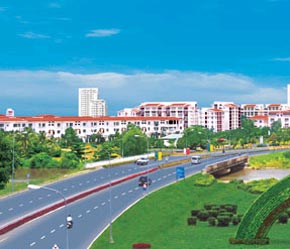 Một góc Khu đô thị Phú Mỹ Hưng, nơi tập trung nhiều căn hộ cho người nước ngoài thuê.