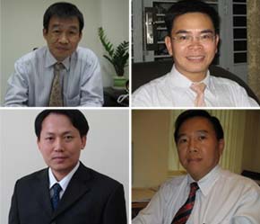 Hàng trên, từ trái sang: Lưu Đức Khánh, Huỳnh Đại Thắng. Hàng dưới: Hàn Ngọc Vũ, Nguyễn Quốc Sỹ.