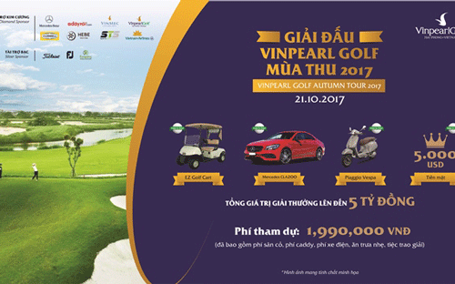 Vinpearl Golf Autumn Tour 2017 sẽ quy tụ hơn 120 gôn thủ tham gia tranh tài. 