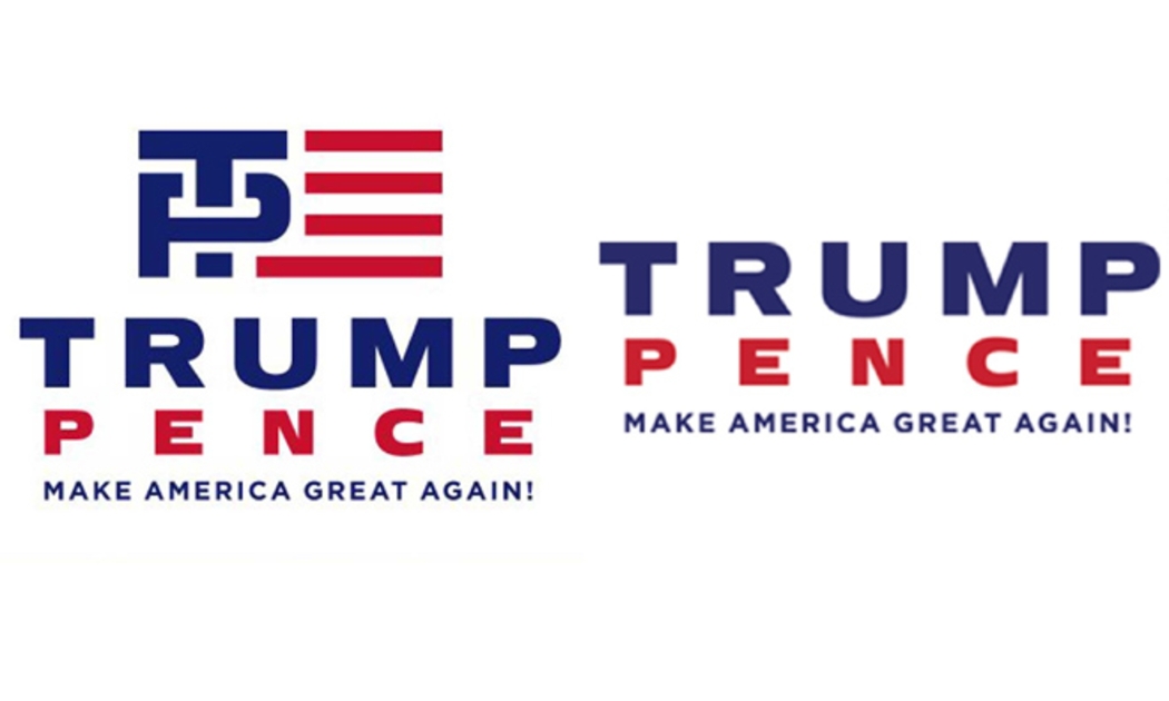 Logo tranh cử của Donald Trump: mới (bên phải) và cũ (bên trái).