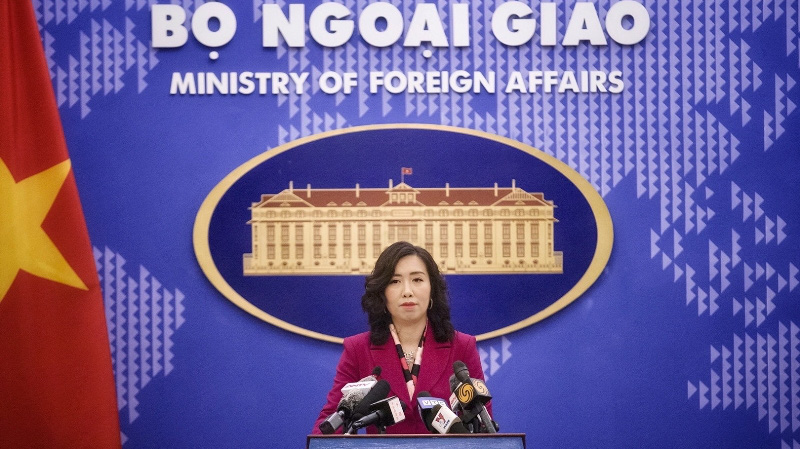 Người Phát ngôn Bộ Ngoại giao Lê Thị Thu Hằng tại họp báo chiều 14/1 - Ảnh: Bộ Ngoại giao