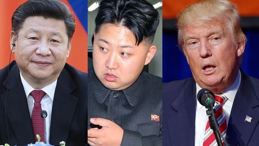 Từ trái qua: Chủ tịch Trung Quốc Tập Cận Bình, nhà lãnh đạo Triều Tiên Kim Jong Un và Tổng thống Mỹ Donald Trump.