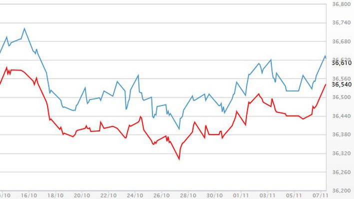 Diễn biến giá vàng SJC tại DOJI - Nguồn: DOJI.