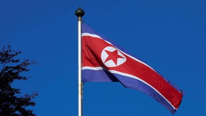 Cờ Triều Tiên tại phái bộ Triều Tiên ở Geneva, Thụy Sỹ, hôm 2/10/2014 - Ảnh: Reuters.