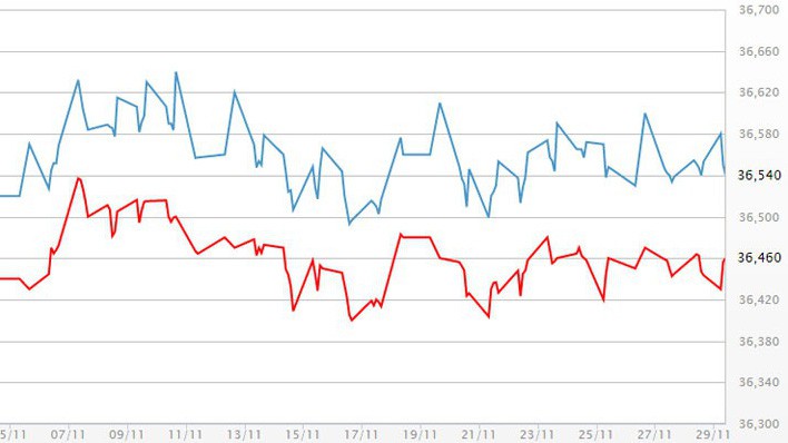 Diễn biến giá vàng SJC tại DOJI - Nguồn: DOJI.