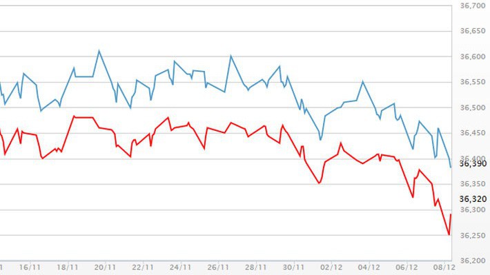 Diễn biến giá vàng SJC tại DOJI - Nguồn: DOJI.