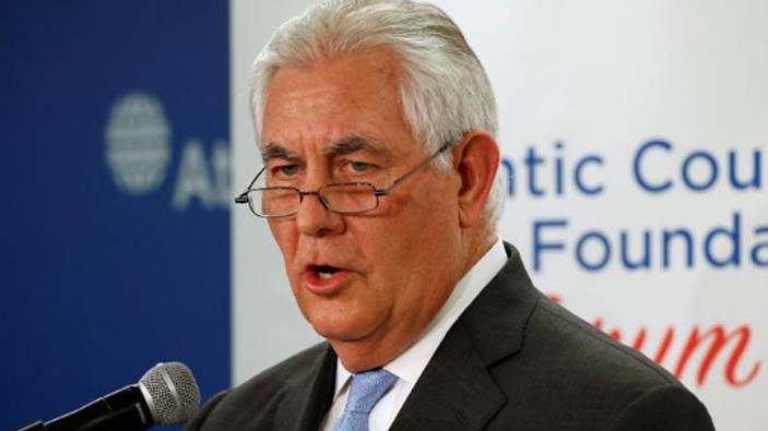 Ngoại trưởng Mỹ Rex Tillerson phát biểu về vấn đề Triều Tiên tại Atlantic Council ở  Washington, ngày 12/12 - Ảnh: Reuters.