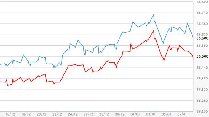 Diễn biến giá vàng SJC tại DOJI - Nguồn: DOJI.