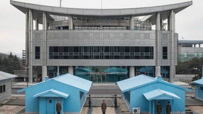 Ngôi nhà Hòa bình ở làng Panmunjom, nơi diễn ra  cuộc đàm phán liên Triều ngày 9/1 - Ảnh: Getty/BBC.
