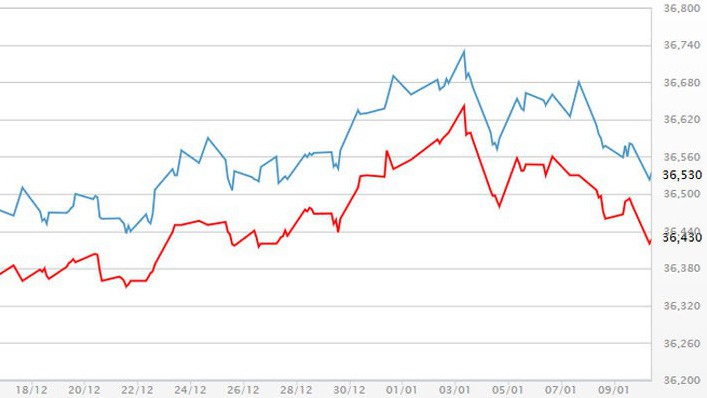 Diễn biến giá vàng SJC tại DOJI - Nguồn: DOJI.