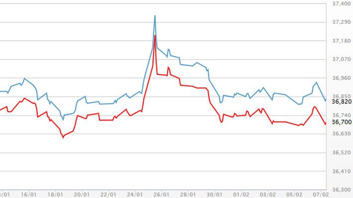 Diễn biến giá vàng SJC tại DOJI - Nguồn: DOJI.