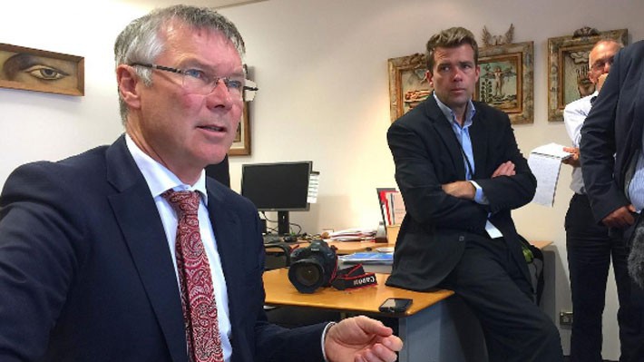 Bộ trưởng Bộ Thương mại và Tăng trưởng xuất khẩu New Zealand, ông David Parker, phát biểu trong một cuộc họp báo về TPP 11 tại Wellington, New Zealand, ngày 21/2 - Ảnh: Reuters.