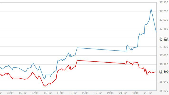 Diễn biến giá vàng SJC tại DOJI - Nguồn: DOJI.