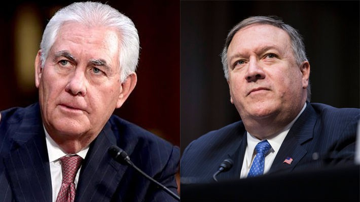 Ông Rex Tillerson (trái) và ông Mike Pompeo.