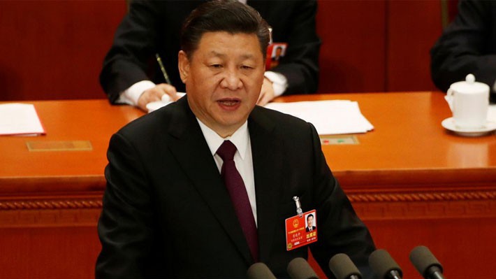 Chủ tịch Trung Quốc Tập Cận Bình phát biểu bế mạc kỳ họp Quốc hội nước này ngày 20/3 - Ảnh: Reuters.