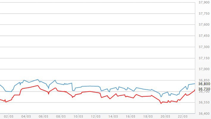 Diễn biến giá vàng SJC tại DOJI - Nguồn: DOJI.