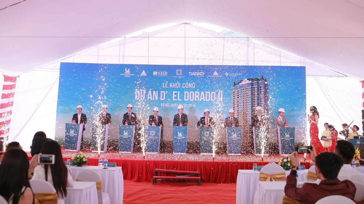 Đại diện Chủ đầu tư và các đối tác thực hiện nghi thức khởi công dự án D’. El Dorado II.