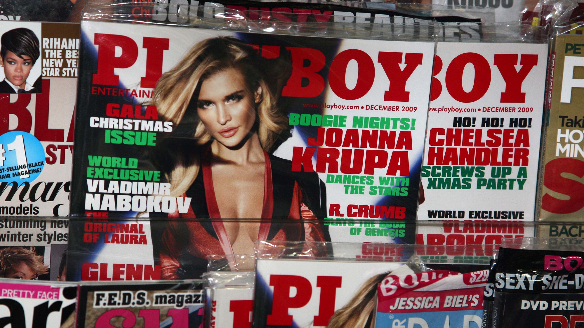 Những cuốn tạp chí Playboy tại một quầy bán báo ở New York, tháng 11/2009 - Ảnh: Bloomberg/Getty.