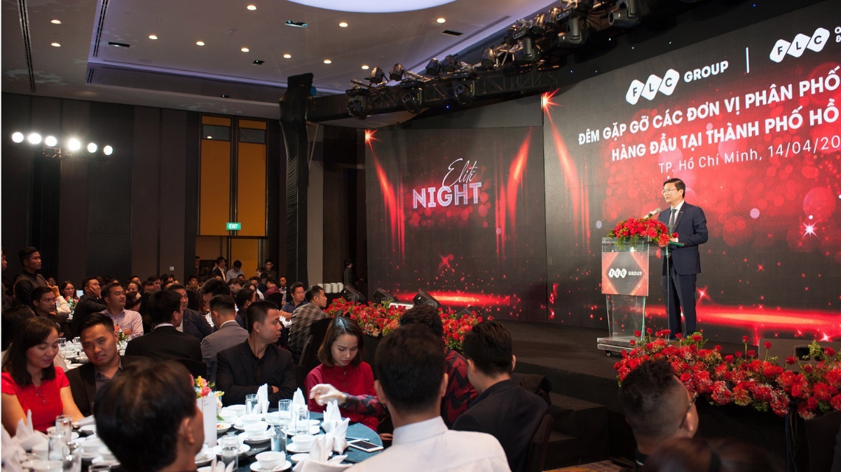 Phó Chủ tịch thường trực Tập đoàn FLC - ông Lê Thành Vinh phát biểu trong buổi lễ.