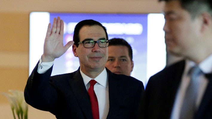 Bộ trưởng Bộ Tài chính Mỹ Steven Mnuchin tại Bắc Kinh hôm 3/5 - Ảnh: Reuters.