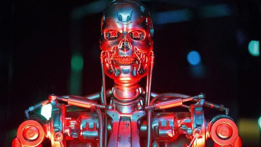 Một robot sử dụng cho bộ phim Kẻ hủy diệt 4 được trưng bày tại Bảo tàng Khoa học ở London, Anh - Ảnh: Getty/CNBC.