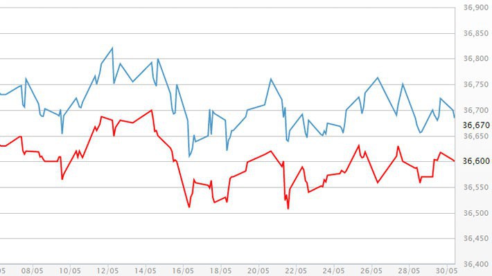 Diễn biến giá vàng SJC tại DOJI - Nguồn: DOJI.