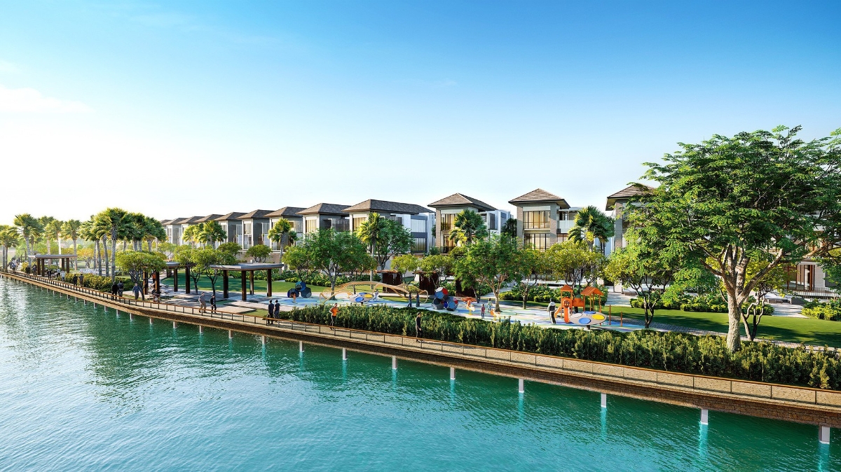 Lavila De Rio tiếp giáp 400m sông Tôm sở hữu công viên bờ sông đẳng cấp.