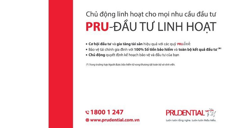 PRU - Đầu tư linh hoạt là sản phẩm bảo hiểm liên kết đầu tư mới của Prudential.