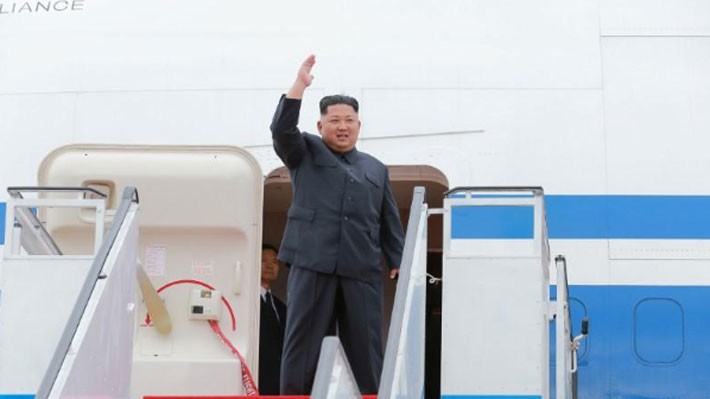 Nhà lãnh đạo Triều Tiên Kim Jong Un tới Singapore hồi tháng 6 để gặp Tổng thống Mỹ Donald Trump - Ảnh: KCNA/Reuters.