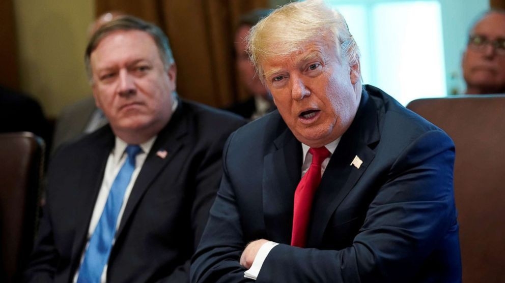 Tổng thống Mỹ Donald Trump (phải) và Ngoại trưởng Mike Pompeo - Ảnh: ABC.